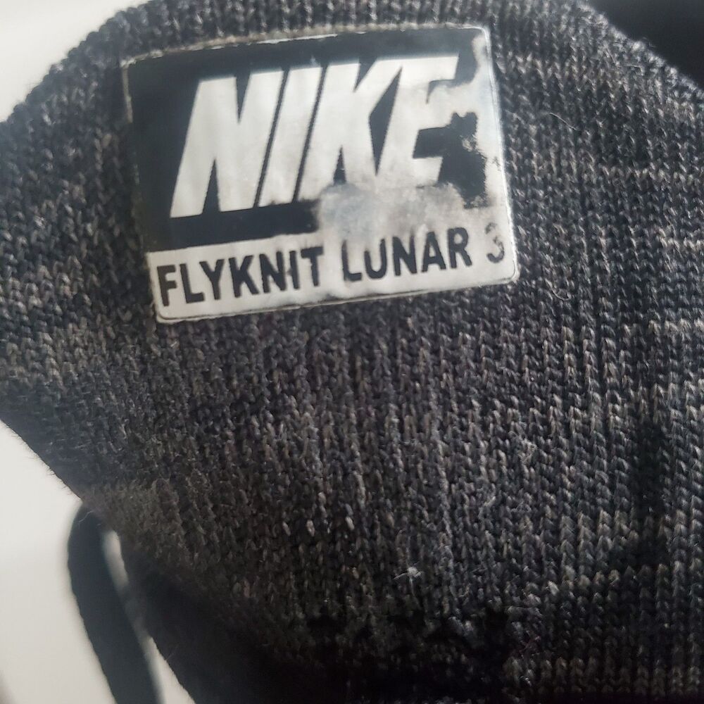 Nike Flyknit Women's Sneakers Size 7.5 Black White Oreo Running Flyknit Lunar 3 - Picture 9 of 9